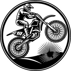 motocross rider vector emblem
