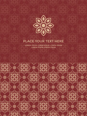 Elegant batik ornament with floral elements background