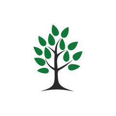 Single tree vector icon for nature logo, eco-friendly design, and environmental conservation themes