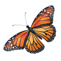 Fototapeta premium Monarch Butterfly Detailed CloseUp of Wings Against Black Background