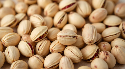 Fototapeta premium Close-up Shot of Pistachios in Shells, Delicious and Nutritious Snack Food
