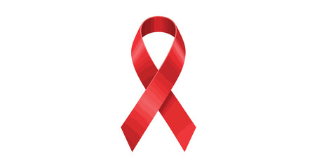 hiv aids awareness red ribbon symbol isolated on white background representing global solidarity, prevention, and health education