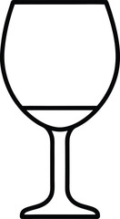 wine glass line art icon vector illustration