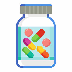 medicine bottle and pills