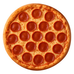 Delicious pepperoni pizza isolated on transparent background