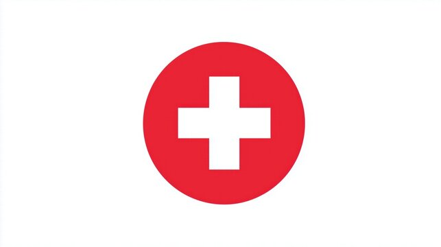 Red circle with white medical cross symbol