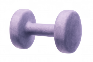 3d rendering of a purple dumbbell isolated on a transparent background, perfect for fitness and workout visuals
