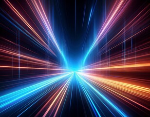 glowing light streak and laser speed motion effect