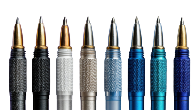Elegant assortment of colorful pen refills displayed in a creative and artistic manner