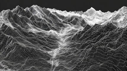 Abstract wireframe mountain range
