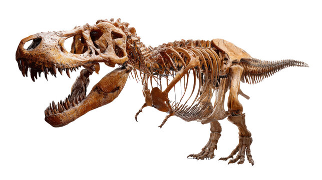 Ancient Giant: A detailed, lifelike depiction of a Tyrannosaurus Rex skeleton showcases the intricate structure and sheer size of this iconic prehistoric predator.