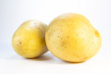 Potatoes on white background