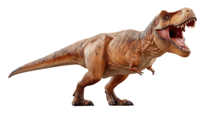 Tyrannosaurus Rex in Action: Witness the awe-inspiring presence of a Tyrannosaurus Rex, its massive form and ferocious expression a testament to its prehistoric dominance.