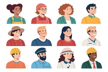 Group of people with different hats and clothes