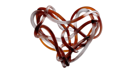 Intertwined Heart: A delicate, abstract heart crafted from interwoven strands, representing unity, love, and intricate connection.
