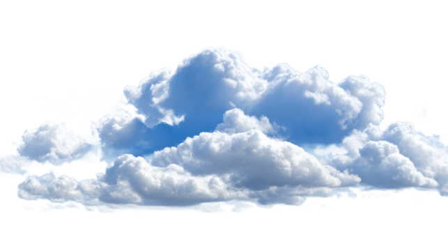 Dramatic Cumulus Clouds Against a Deep Blue Sky, cut out transparent