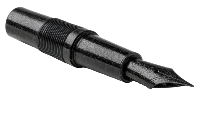 Elegant black fountain pen resting on a dark surface capturing detail and texture