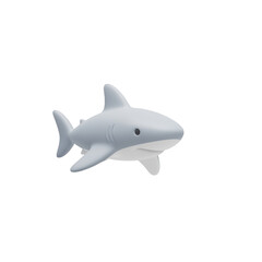 Fototapeta premium Isolated, digitally rendered gray shark with a transparent background creates a simplistic design.
