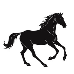 Obraz premium Black horse silhouette vector illustration running in wild isolated on white background