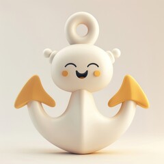 Fototapeta premium Cute anchor character illustration