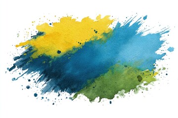 Abstract watercolor wash in teal, yellow, and green