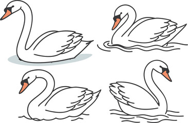 Swan Outline Drawing