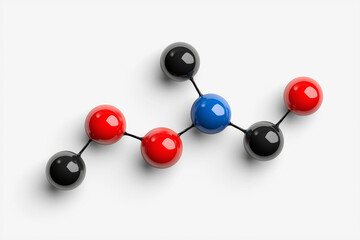 Obraz premium Modern vector line art of single chemical molecule with colorful atoms, showcasing structure