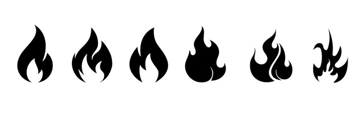 Fire flames set, Set of fire, vector silhouettes of fire, silhouette set of flame, set of fire icons, srt of flame icons