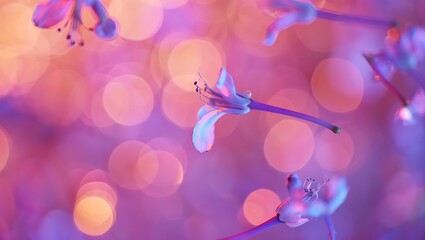 Dreamy Pink Bokeh Background with Delicate Flowers