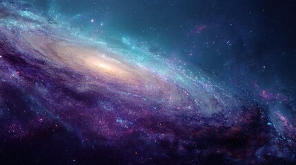 Fototapeta premium Cosmic Swirl: A Celestial Tapestry of Purple and Teal