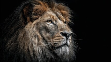 Fototapeta premium Majestic Lion Portrait: A King's Gaze