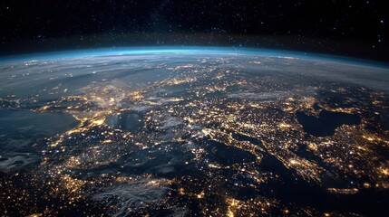 Fototapeta premium Earth at Night: A Stunning View from Space