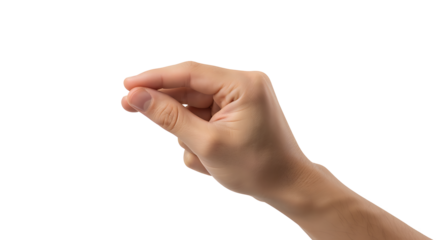Transparent Hand Gesture PNG,  Close-up of a Man's Hand Gently Holding or Presenting Something Small on a Transparent Background,  Perfect for Mockups, UI Design, or Presentation Materials.