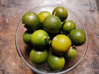 The Freshness of the New Lime That has Just Been Picked from the Garden