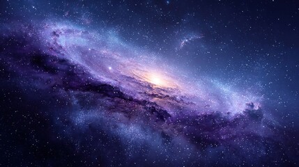 Cosmic Nebula: A Celestial Tapestry of Purple and Blue