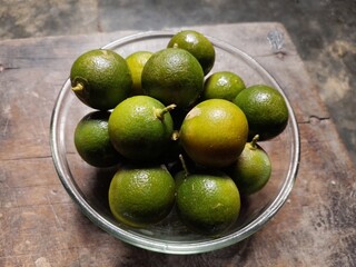 The Freshness of the New Lime That has Just Been Picked from the Garden