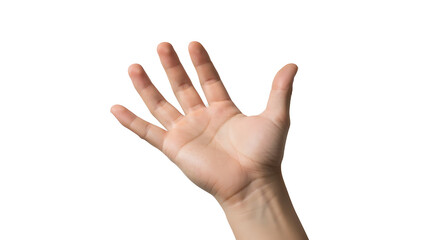 Naklejka premium Transparent PNG of Open Human Hand, Reaching Out, Isolated on Black Background: Perfect for Design Projects, Web Graphics, and Mockups