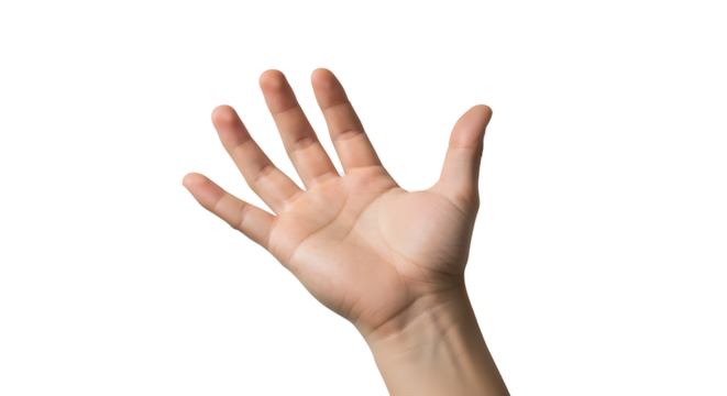 Transparent PNG of Open Human Hand, Reaching Out, Isolated on Black Background: Perfect for Design Projects, Web Graphics, and Mockups
