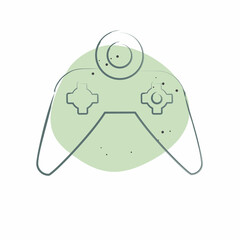 Icon Crypto Game. related to Metaverse symbol. Color Spot Style. design editable