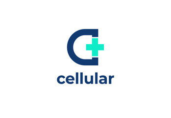 Logo letter C with symbol medical plus, Creative template for hospital and healthcare.