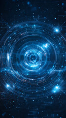 Glowing Blue Energy Rings in a Futuristic Digital Space.