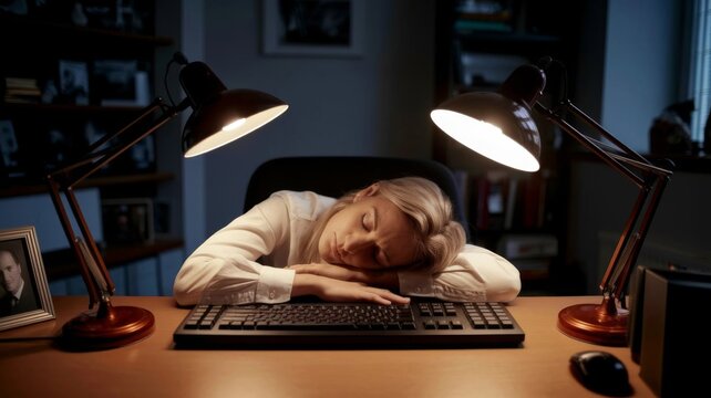 businessman sleeping in office