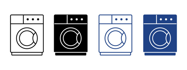 Washing Machine Icon Set Multiple Style Collection