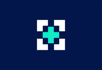 Obraz premium Logo Square medical plus, Creative template for hospital and healthcare.
