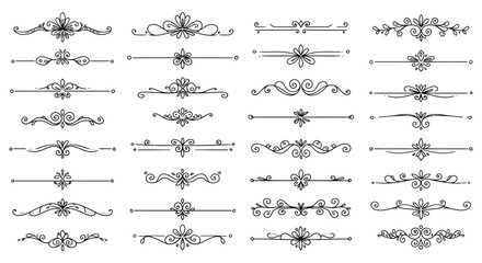 Elegant Vector Ornaments and Dividers for Wedding Invitations and Decorative Design Elements
