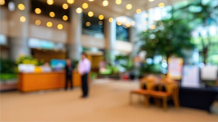 Fototapeta premium Executive Office Lobby Event Corporate Building Photo Modern Environment Blurred View Artscale Concept
