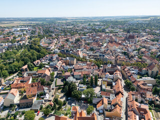 Obraz premium aerial view of the old town naumburg in saxony anhalt, germany horizontal