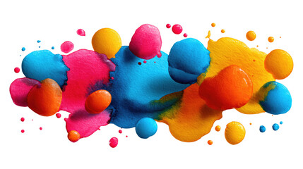 Color Splash Abstract: Vivid blobs of color coalesce in a dynamic, artistic composition, blending in a visually arresting display that encapsulates the beauty of artistic expression.