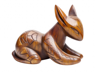 Hand-carved wooden figurine of an abstract animal