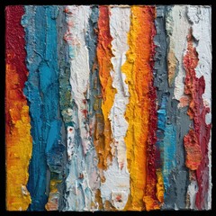 Textured abstract painting using thick palette knife strokes